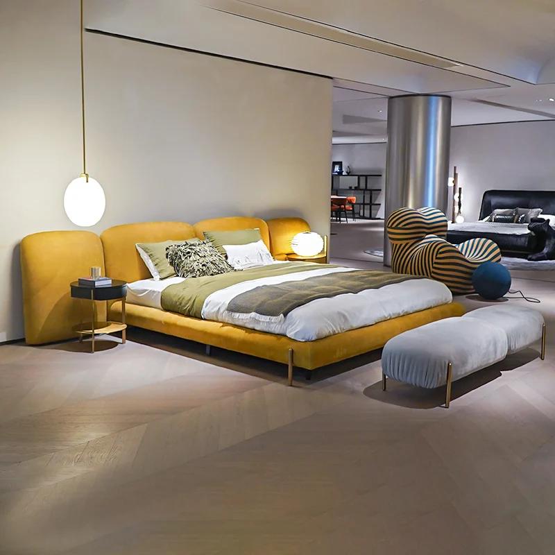 Modenfili Bett Modern Luxury Metal Legs Bedroom Italian Style King Size Design Leather Upholstered Beds Cama Letto Matrimoniale