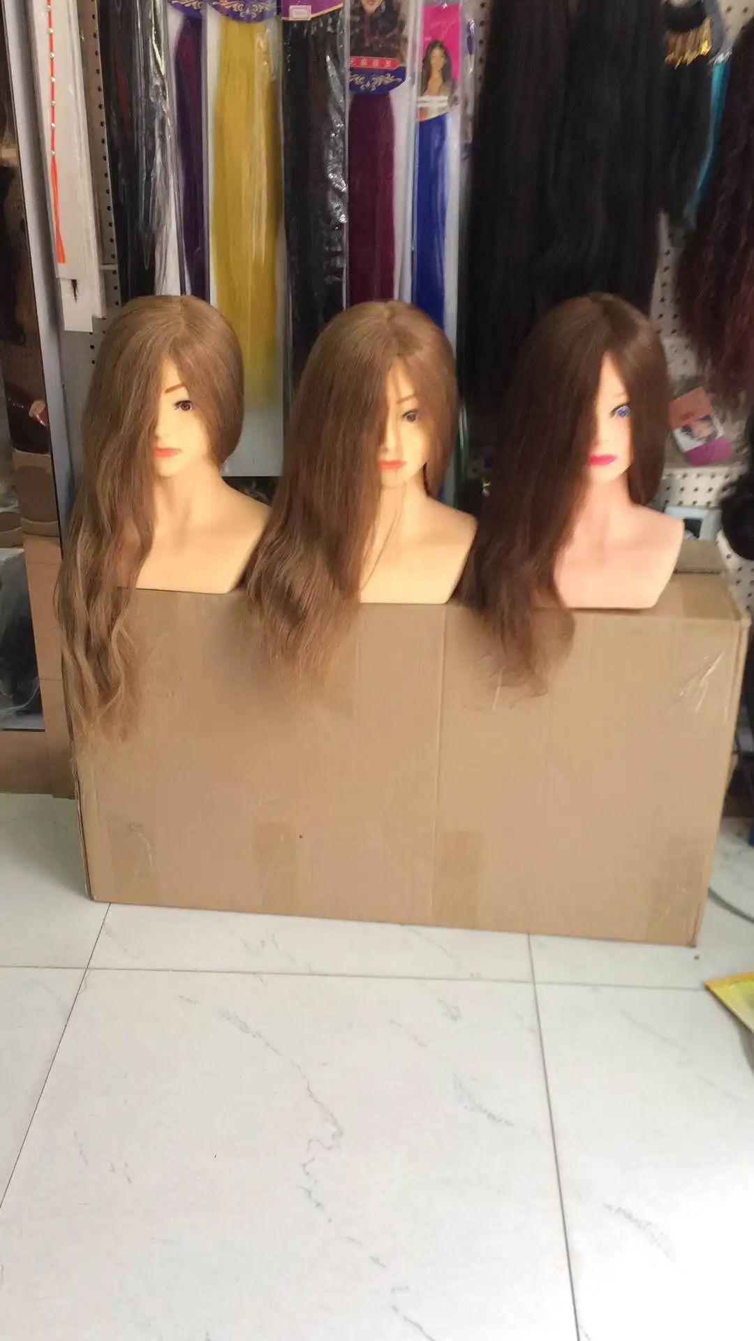 24inch Real 100% Human Hair Mannequin Practice Training Head with shoulder