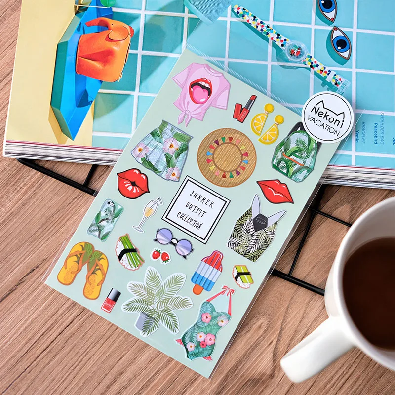 Nekoni Holiday Series Stickers Cut Sticker Adhesive Decals Decorative Decals Custom PVC Vinyl Decal for Hand Account