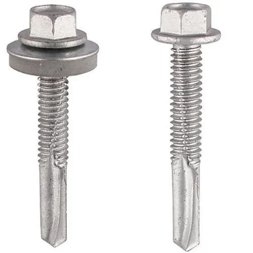 OEM Hexagon Washer Head Self-Drilling Roof Metal Screw Color Plating Self Drilling Screw With Bonded Washer Zinc Plated