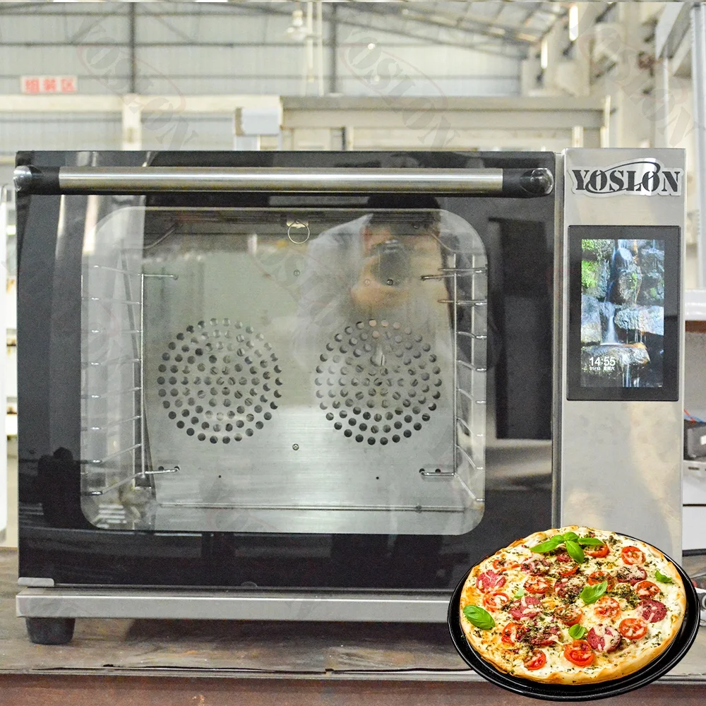 Commercial Bakery Oven 4 Trays Small Commercial Toaster Gas Halogen Convection Hot Air Oven Baking Equipment With Fan Motor