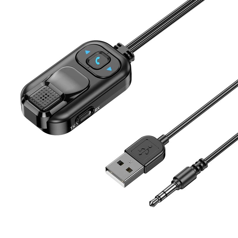 Car 3.5mm Jack FM Transmitter Wireless BT5.0 Audio Receiver with Handsfree