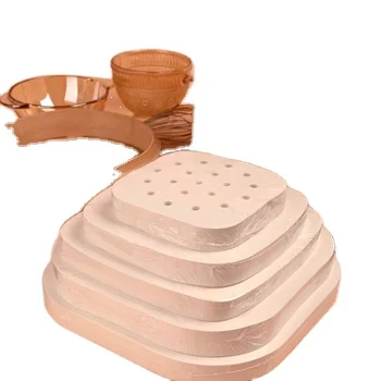 Custom  Greaseproof  Silicone Air Fryer Liner Dumpling Steamer Perforated Parchment Paper Liners baking pan paper