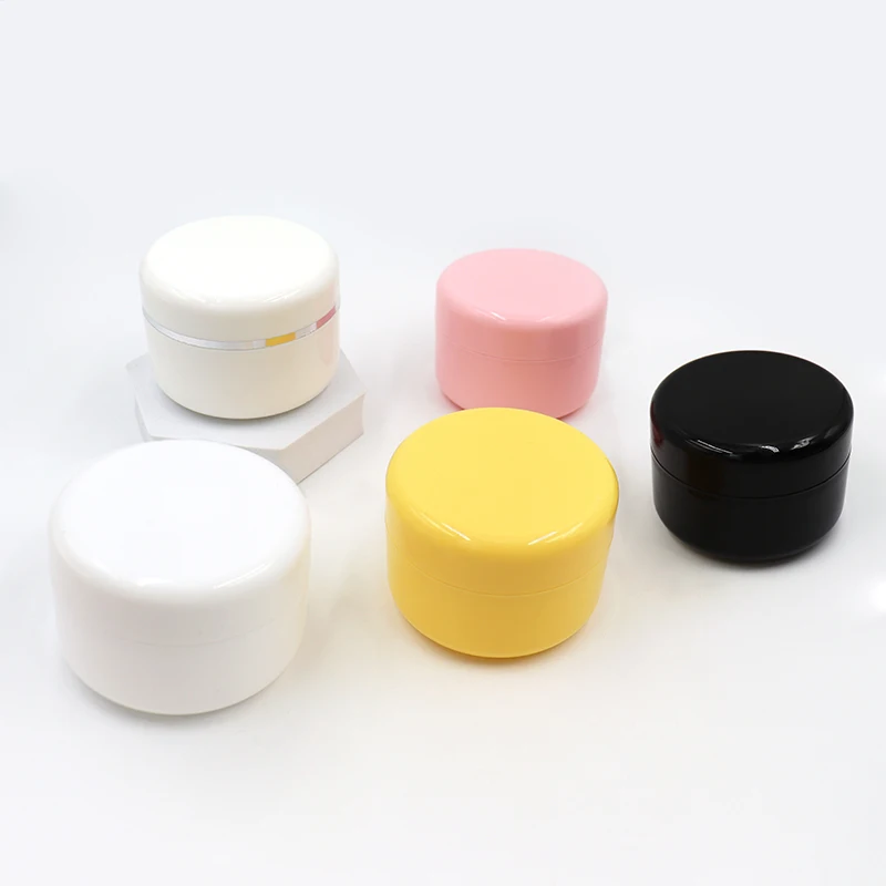 Cosmetic container 20g 50g 100g 250g PP clear white pink yellow green plastic jar for facial empty plastic PP cream
