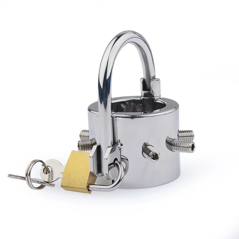 New Stainless Steel Ball Stretcher Scrotum Pendant Testis Restraint Penis Lock Ring for Men