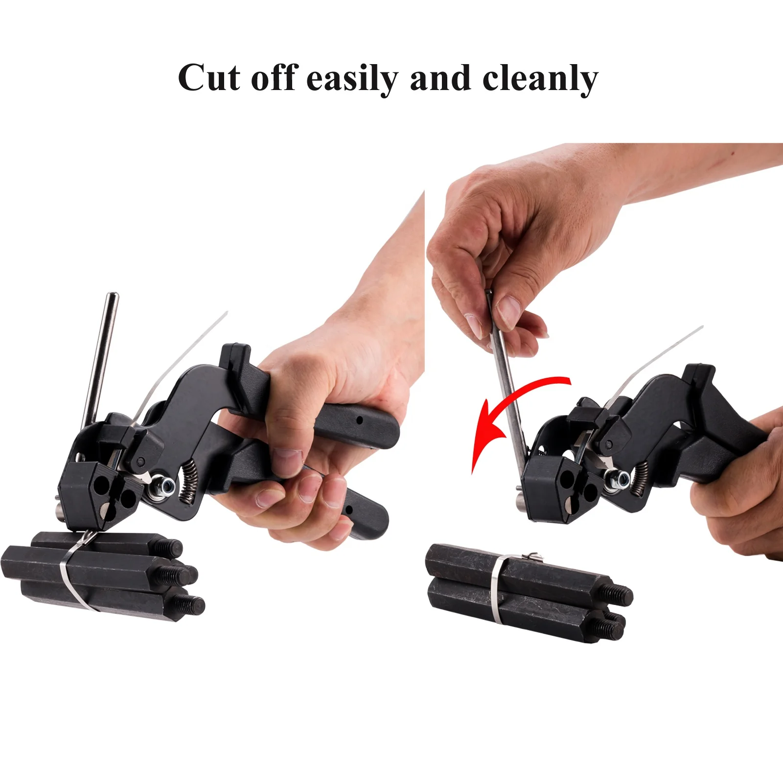 self locking metal cable tie wire binding wrap zip ties cutting piler with TPR handle cover