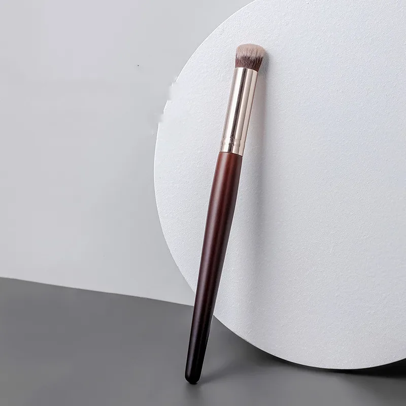 Simple Brown Portable Rayon Hair Professional Makeup Brush Single Ultra Soft Skin Friendly Soft Customizable Logo