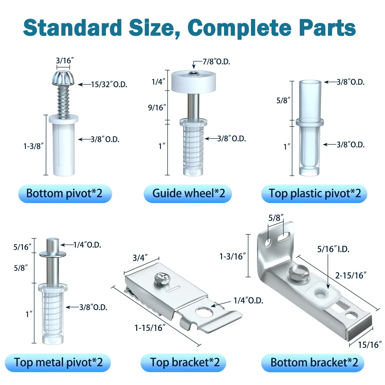 Bifold Door Hardware Repair Kit 2 Pack, Doors Replacement  for Folding Pocket Door