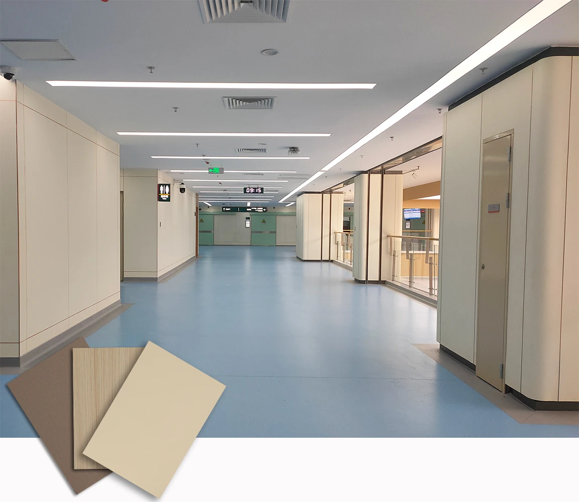 Hospitals use durable rigid vinyl sheet wall covering