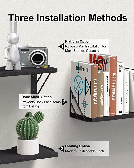 Wall Shelves for Bedroom Decor Floating Wall Shelves for Living Room Kitchen Storage Wall Mounted Rustic Wood Floating Shelves