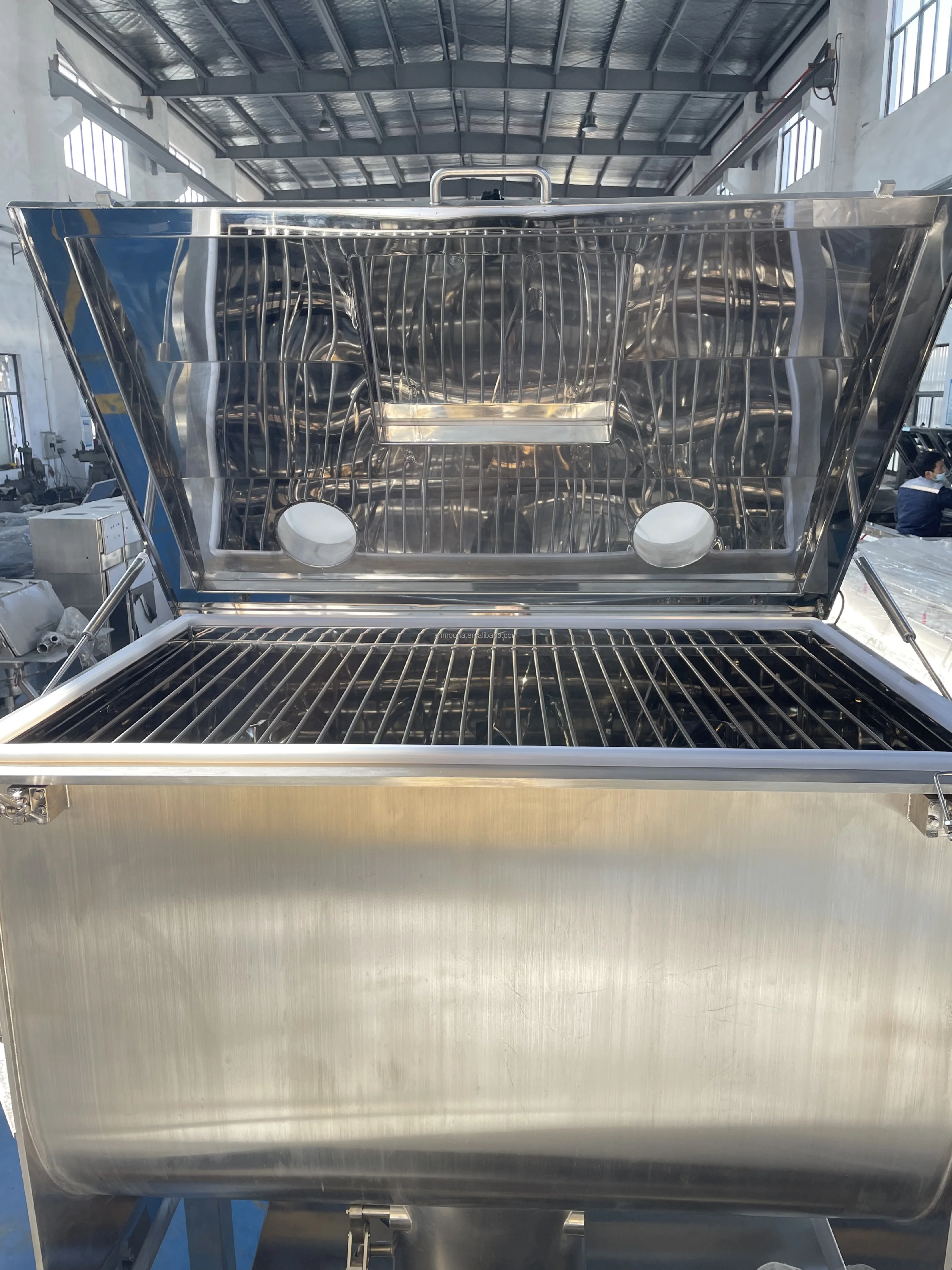 Ribbon Dry Chemical Pharmaceutical Powder Mixer High Capacity Seasoning Powders Ribbon Blender For Powder Feeding & Filling Line