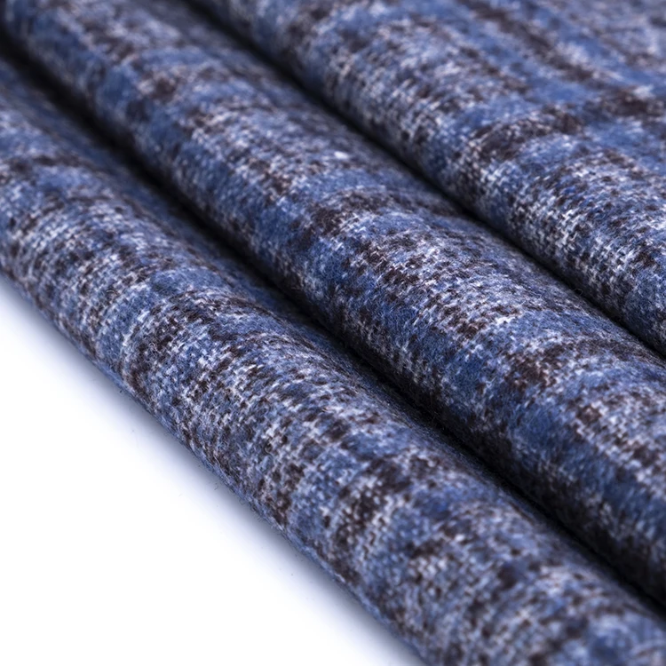 
Wholesale custom circle yarn tweed checked wool polyester blend plaid alpaca wool fabric for jackets 