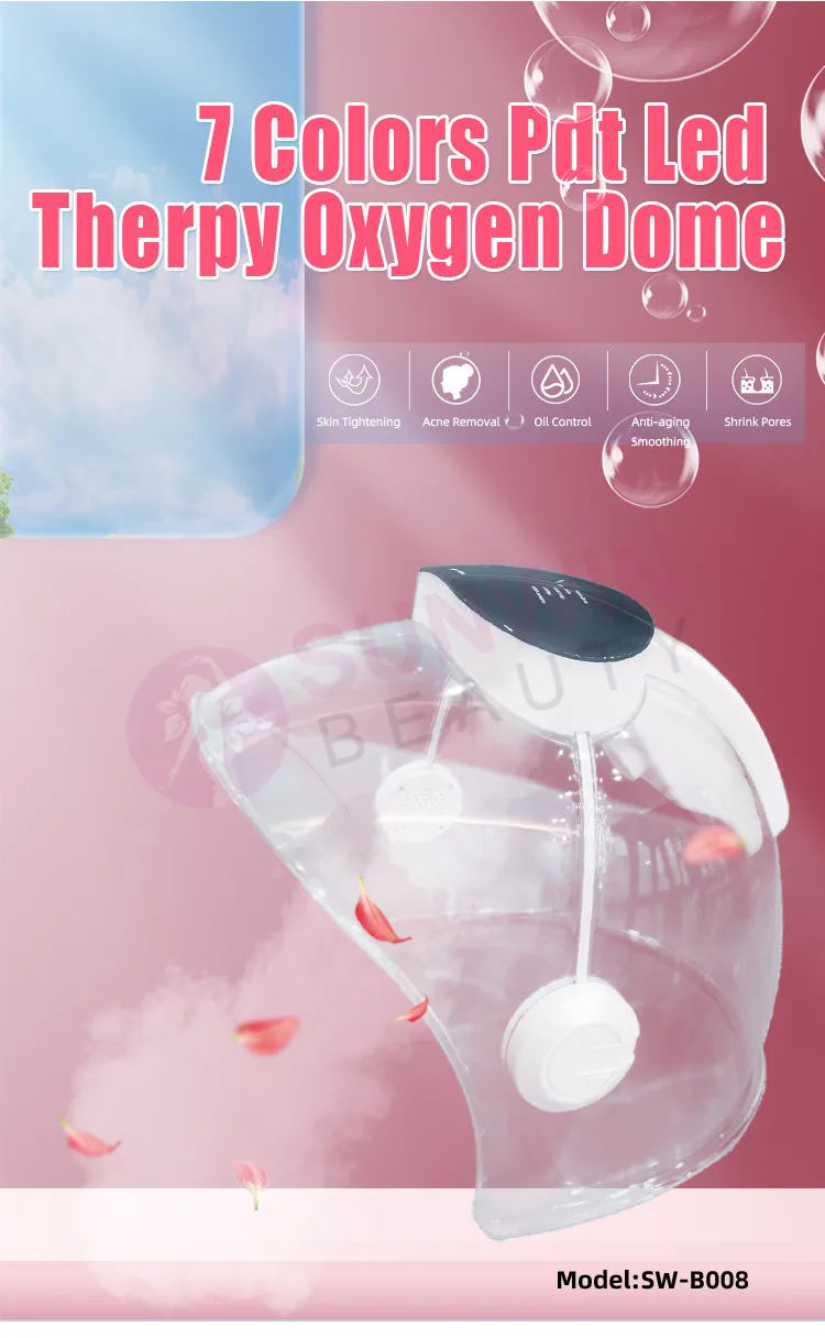 2023 Professional Hydrogen Oxygen Face Mask Skin Hydrate And Moisturize Led Facial Mask Pdt Therapy Machine