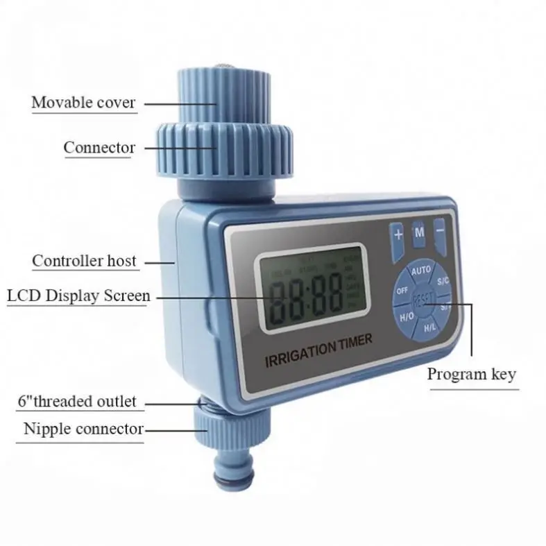 New Design Outdoor Yard Electronic Automatic Water Timer Garden Watering Irrigation System Sprinkler Control LCD