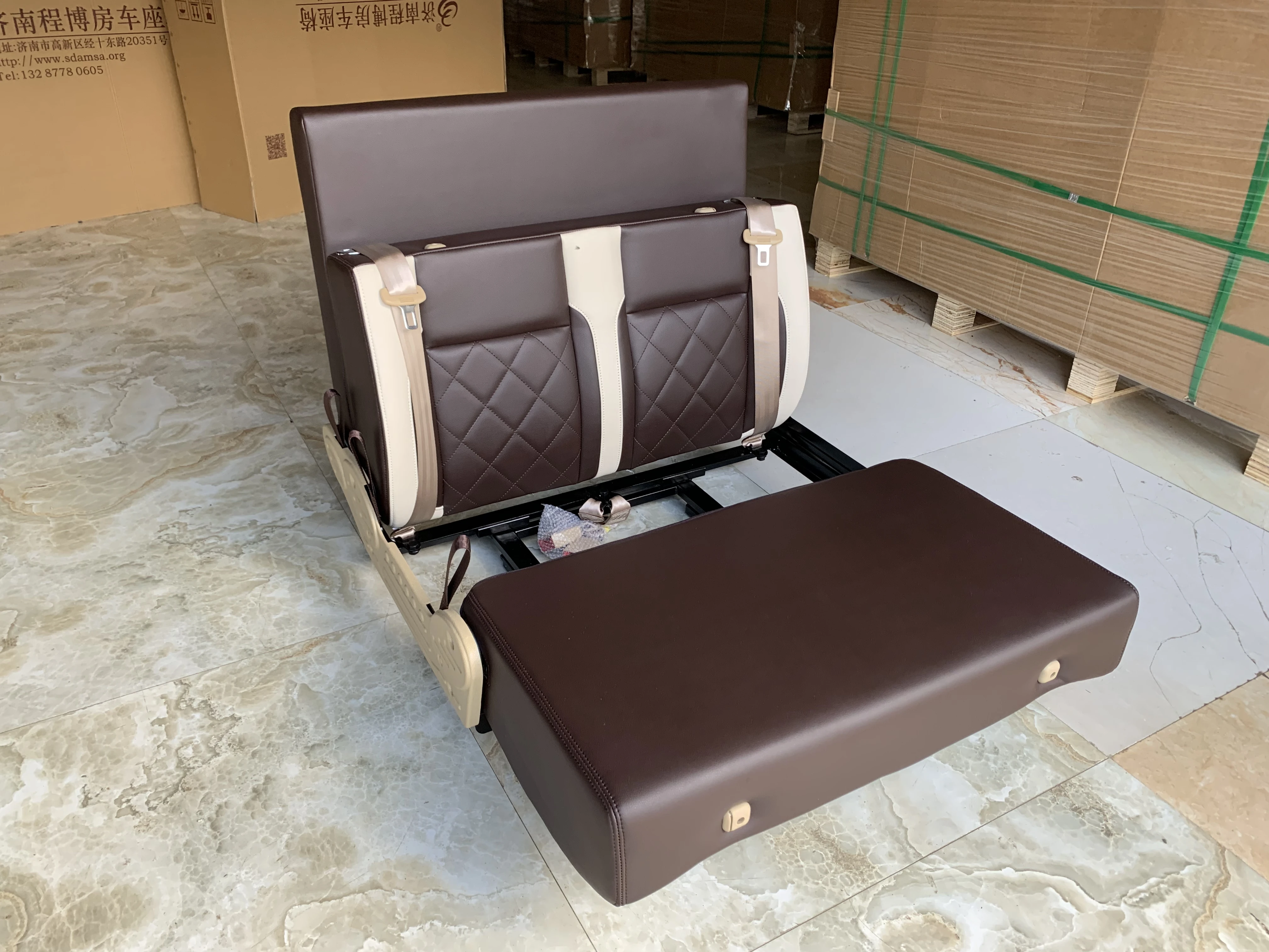 Customizable Folding Conversion Car Seats High Quality Stable Control Modified PU Leather RV Bed Seats for Motorhome