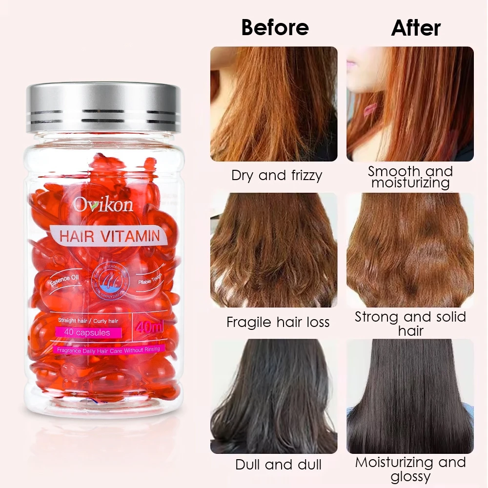 Factory Price Hair Care Essential Oil Capsule Vitamin Serum 40 Capsules Hair Vitamin Capsule