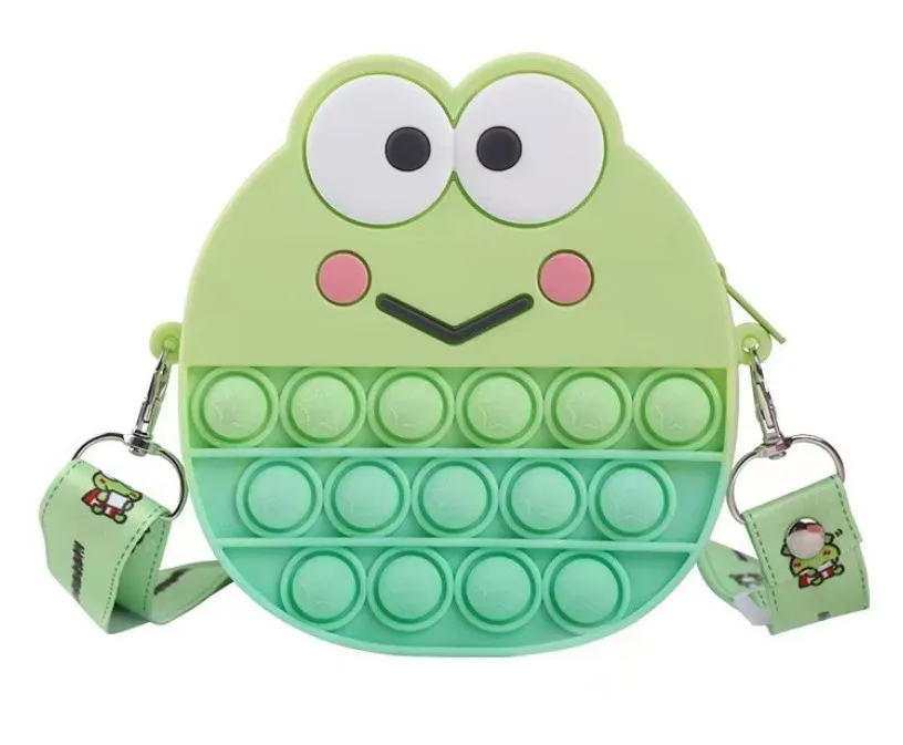 Mini Sanrio Kids Silicone Shoulder Crossbody Messenger Push Bubble Dimple Anti Stress Sensory Pop Fidget Bag
