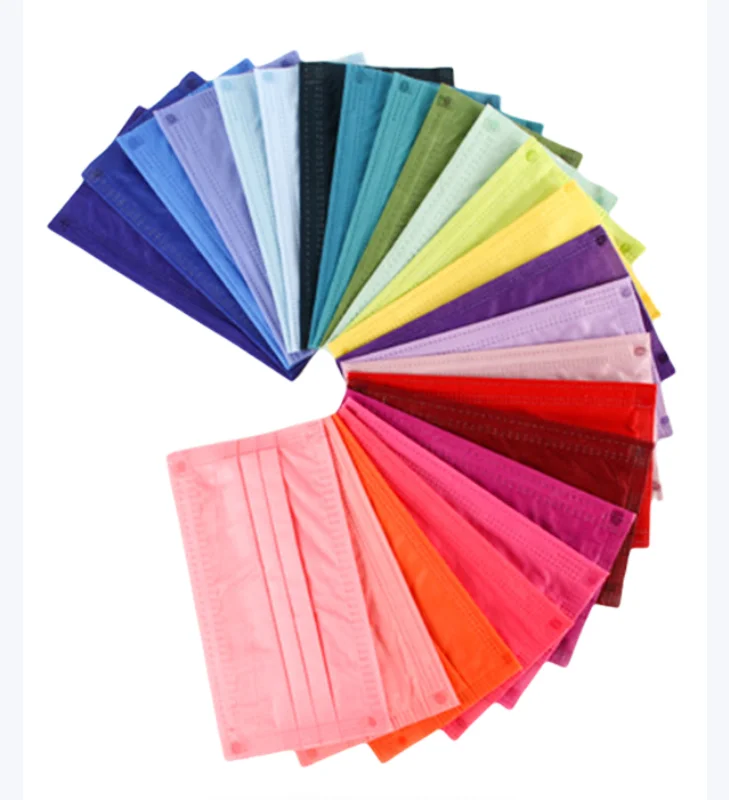 Three Layer Medical mask 50 Pcs Breathable Non Woven Melt Blown Filter Civilian masks Morandi Color Mask