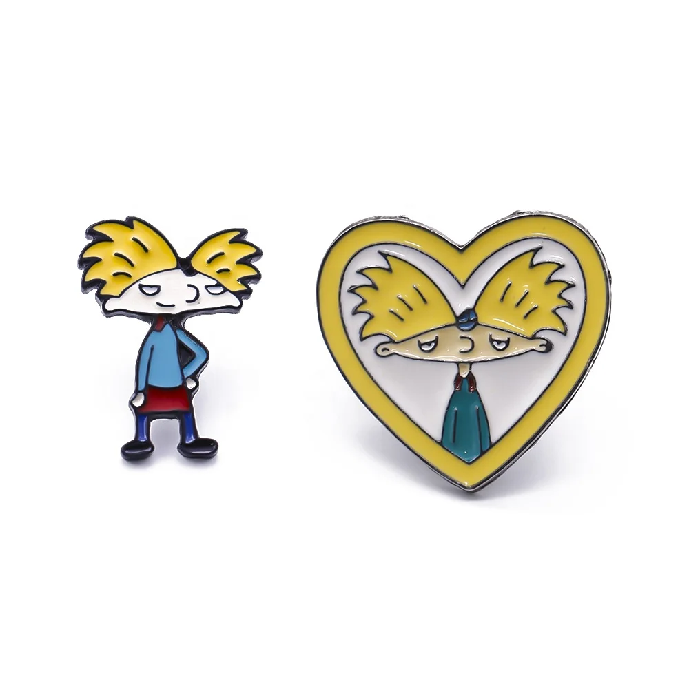 Little Boy Cartoon Brooch for Men Explosive Head Yellow Hair boy Lapel Pin Badge Pines Metal Jewelry Accessories