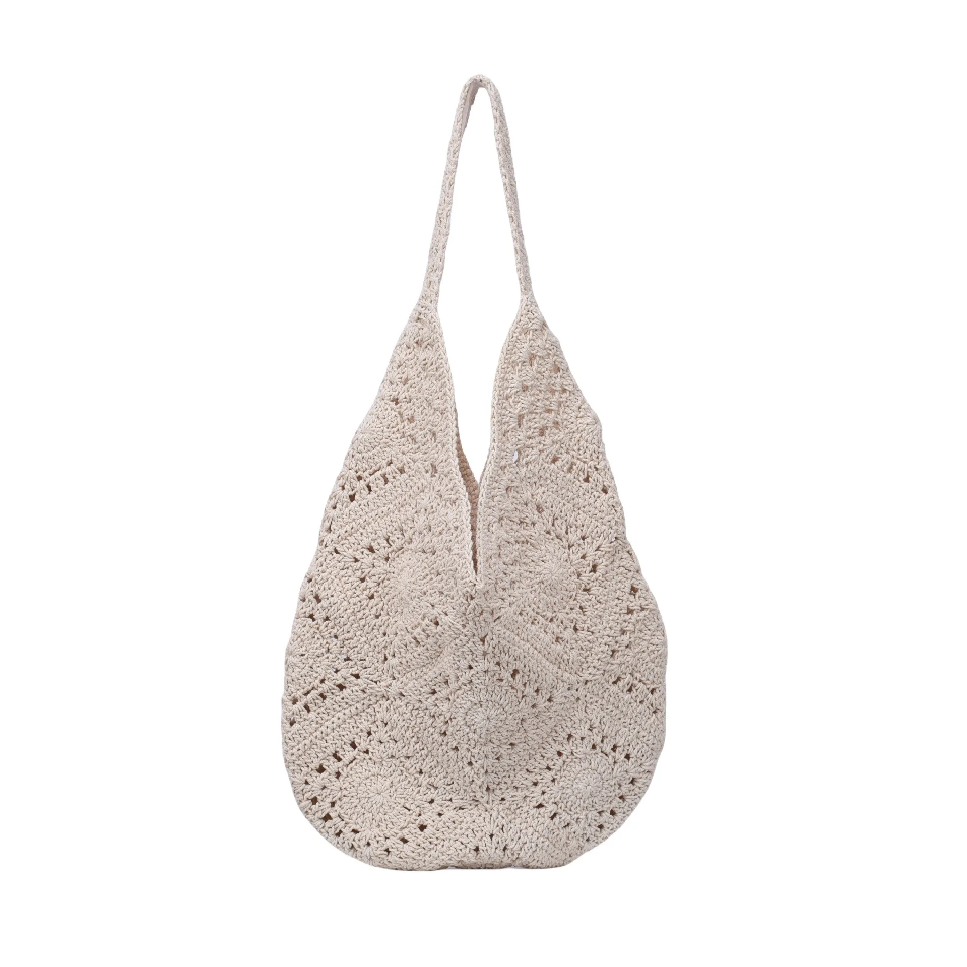 Summer New Arrivals Beach Straw Bag Eco Friendly Handmade Woven Raffia Floral Tote Bag Beach Vacation Shoulder Shopping Bag