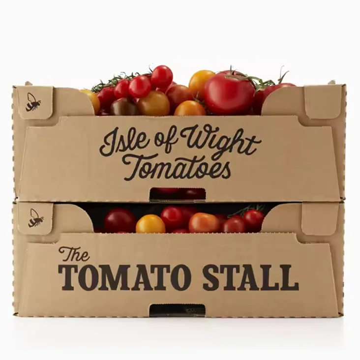 Wholesale carton vegetable fruits storage corrugated paper box packaging fresh tomato fruit cartons