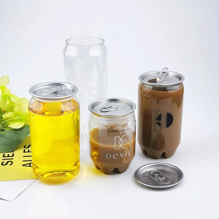 250ml Round Empty Plastic Can Packaging for Alcohol Whisky Rum Gin Vodka Tequila Tea Coffee Beverage Wine Energy Drink Juice