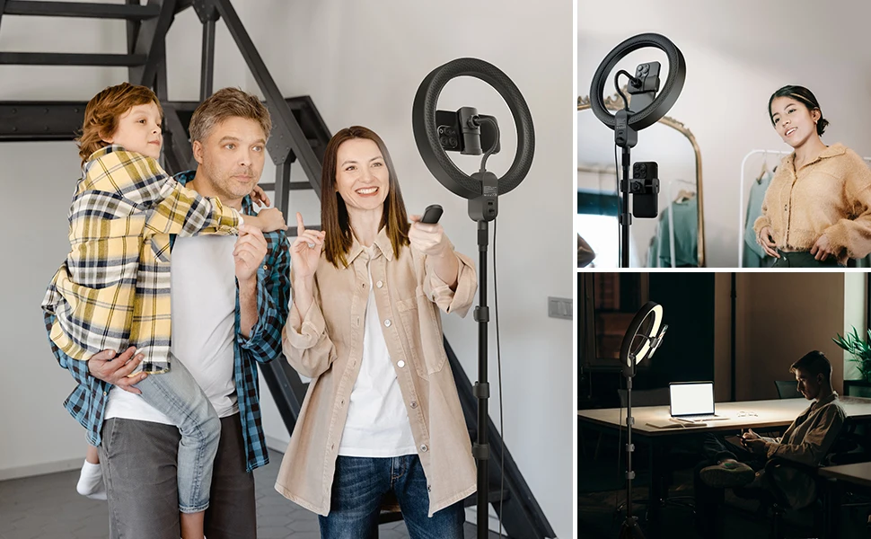 Bluetooth Control Led Selfie Ring Light with Adjustable Tripod Stand Live Streaming Equipment Floor Light for Youtube Tiktok