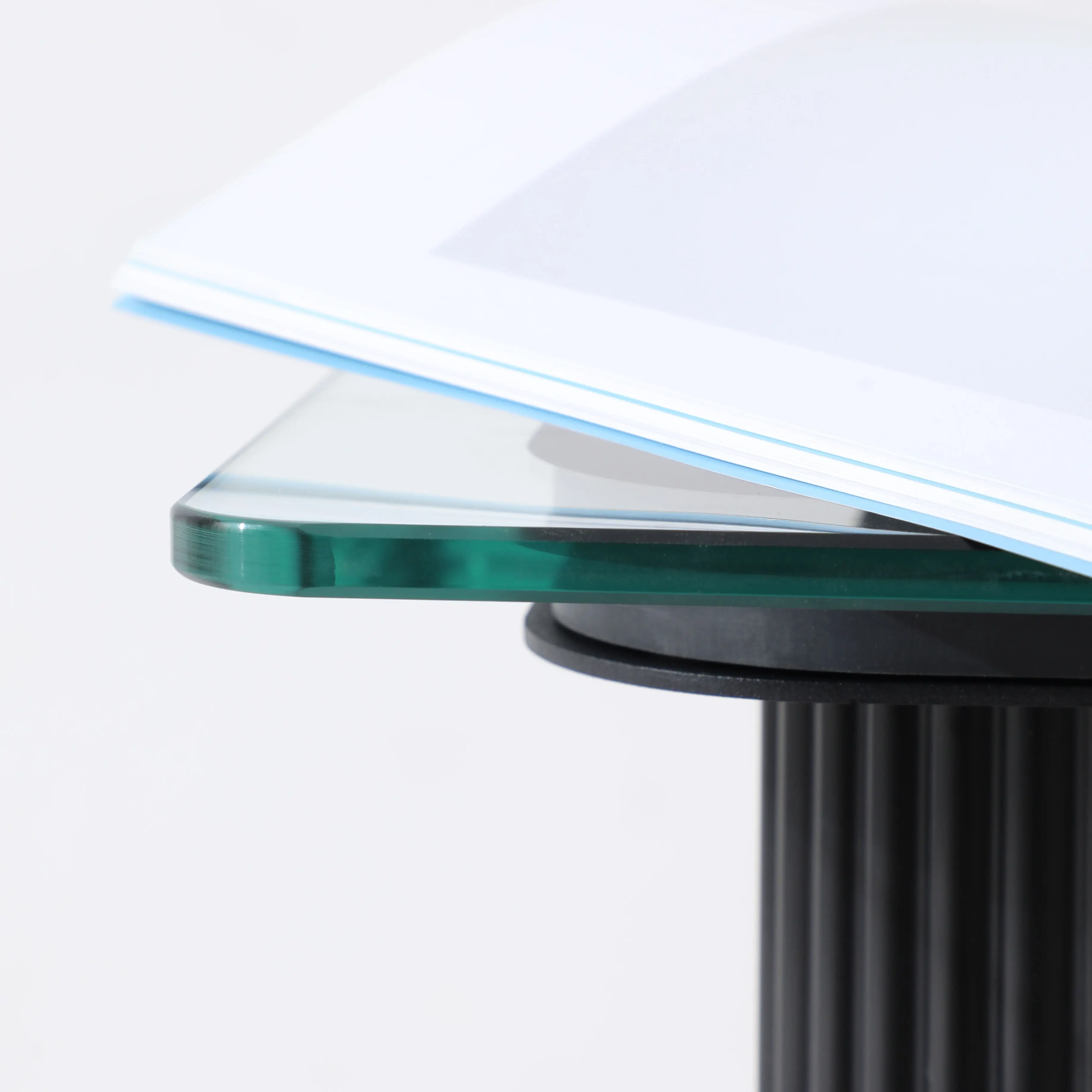 New Design House Living Room Furniture Minamilst Nordic Black Tempered Glass Top Square Coffee Table