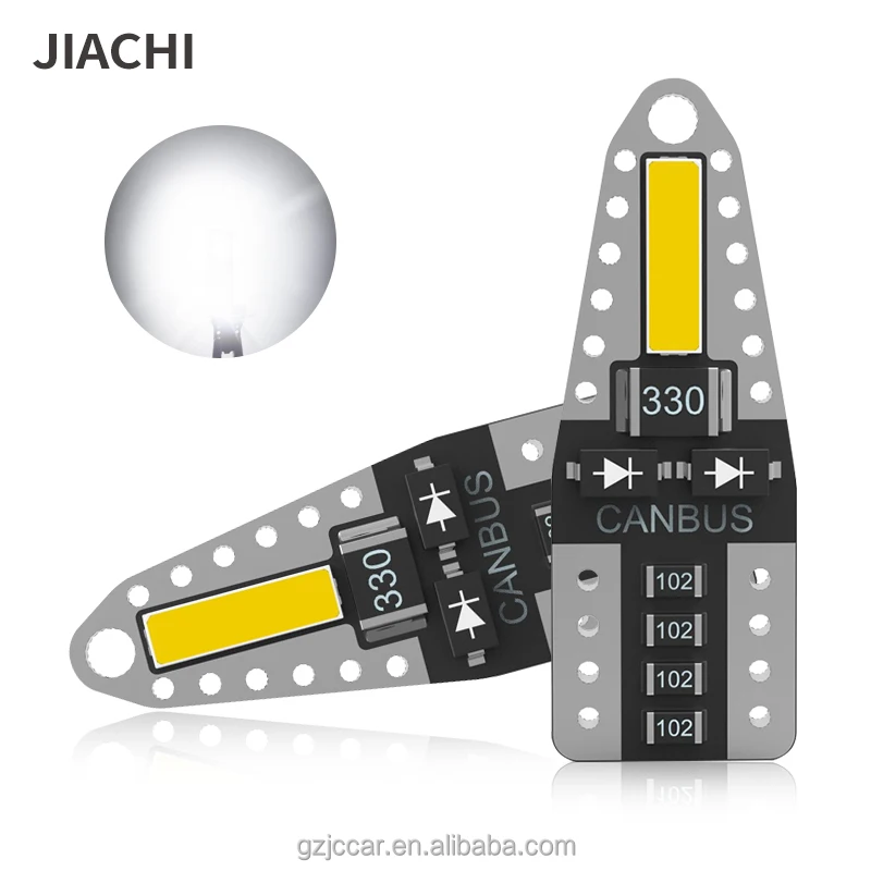 JIACHI FACTORY W5W T10 For Car Auto LED Light Accessories High power 168 501 License Plate Lamp Bulb Canbus 6000K 7020Chips 2SMD