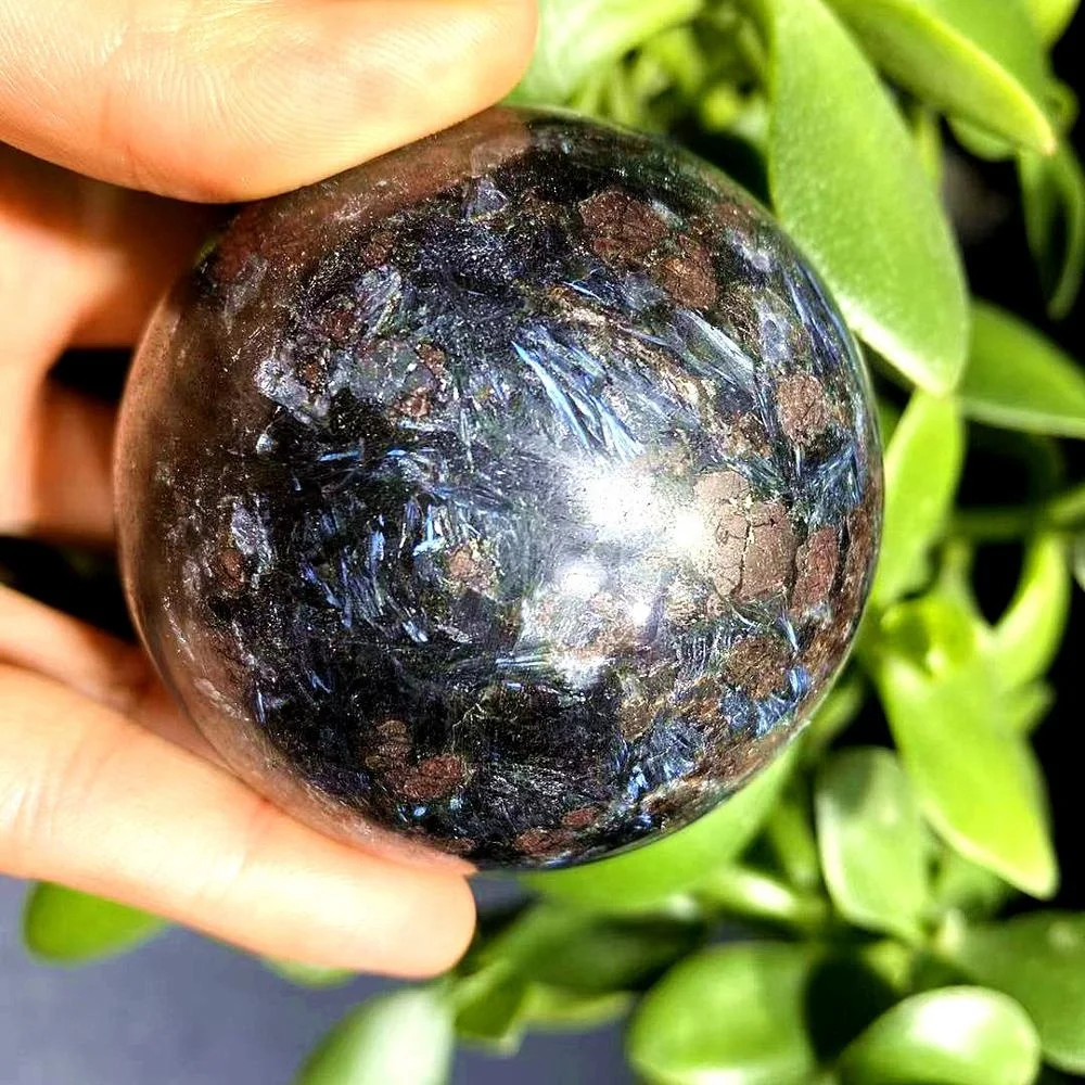 Wholesale Natural Astrophyllite Quartz Fireworks Stone Crystal Balls For Home Decoration Gift