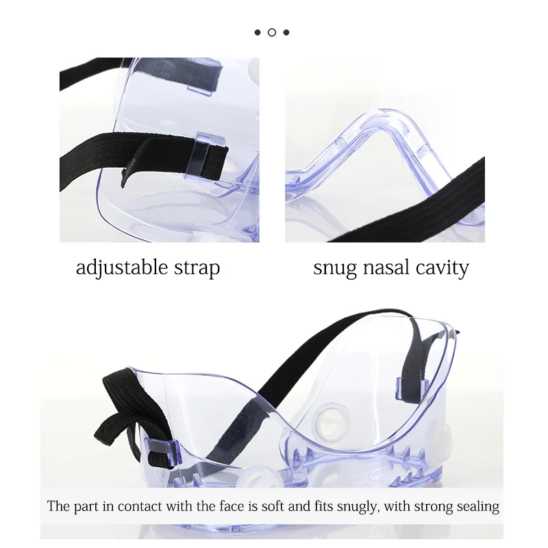Hot Sale Anti-Fog Scratch-Resistant Industrial Construction Safety Goggles Transparent Lens Plastic Dust Splash Eye Protection