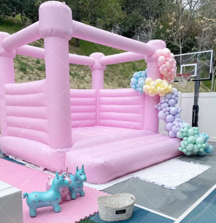 
Hot sale pink wedding bouncy castal inflatable bounce house for party 