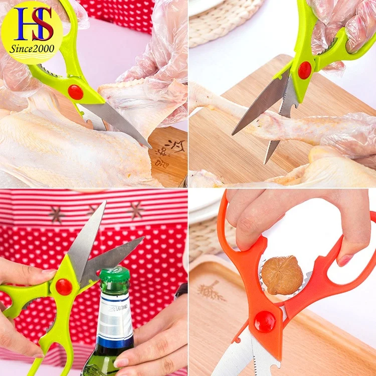 Multifunction Super Sharp Durable Stainless Steel Kitchen Food Pizza Scissors with Opener