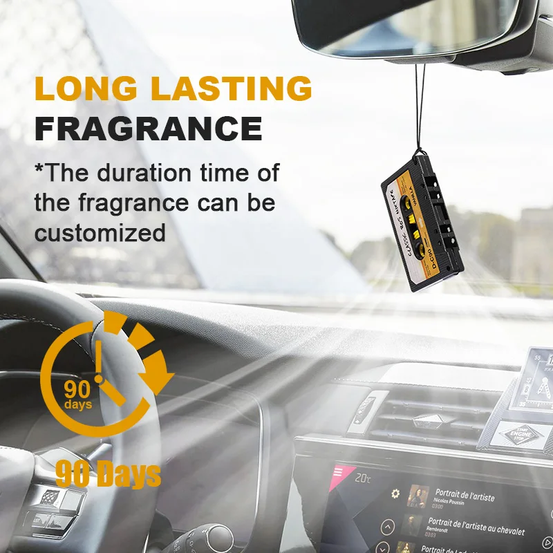 Masthome Creative Audio Cassette Design Hanging Car Air Freshener Aroma Diffuser TPR Custom Car Scents Air Freshener