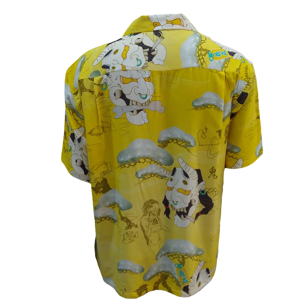 Custom Fashion Hawaii Casual Shirt Short Sleeve Digital Print Polyester Beach Bowling Shirts For Men
