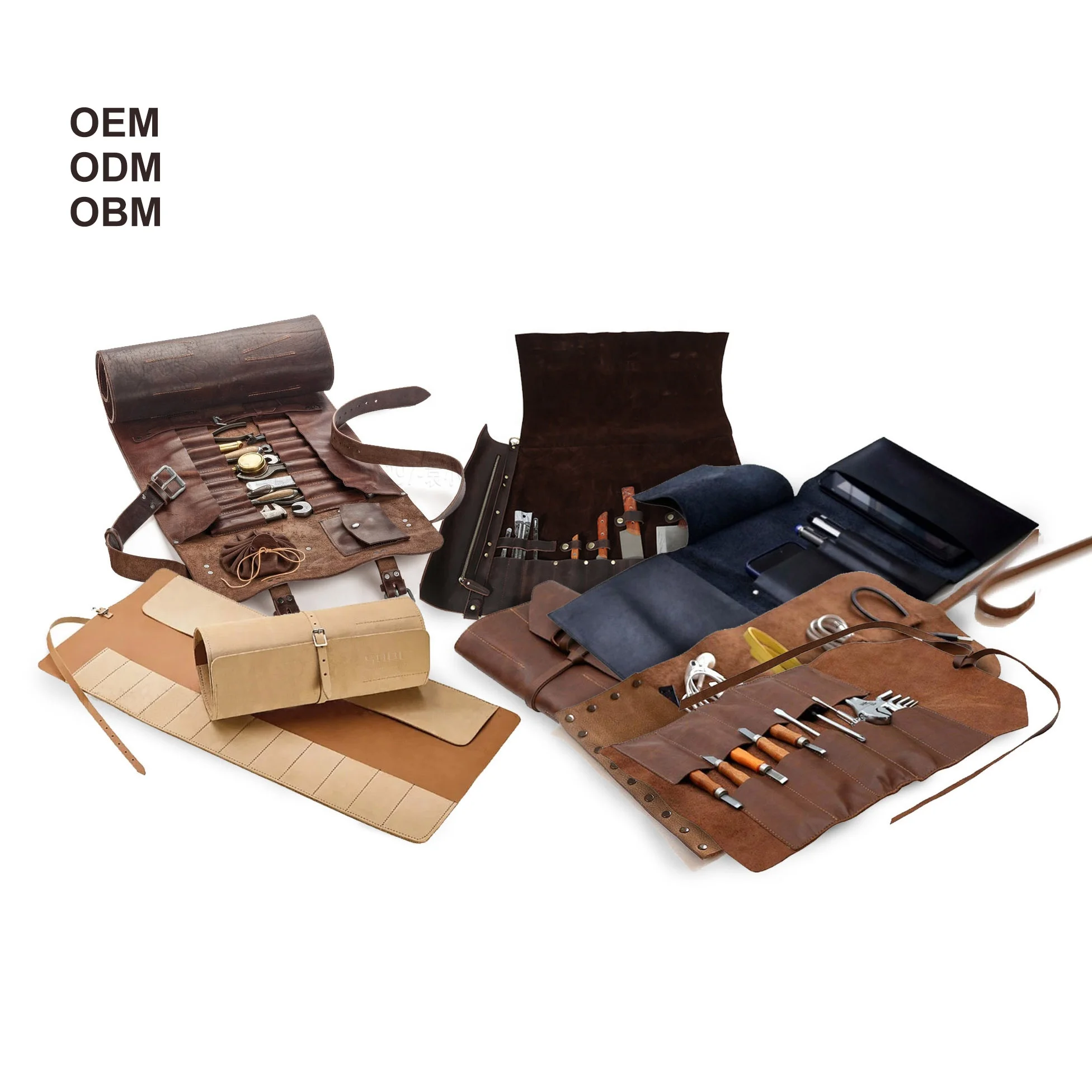 Custom Cocktail Shaker Bar Travel Leather Bartender Set Kit Roll Tool Bag Carriyng Bag