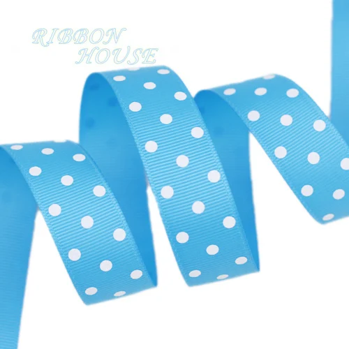 (10 yards/lot) 25mm Cartoon Polka Dots Printed Grosgrain Ribbon Lovely Series Ribbons Wholesale