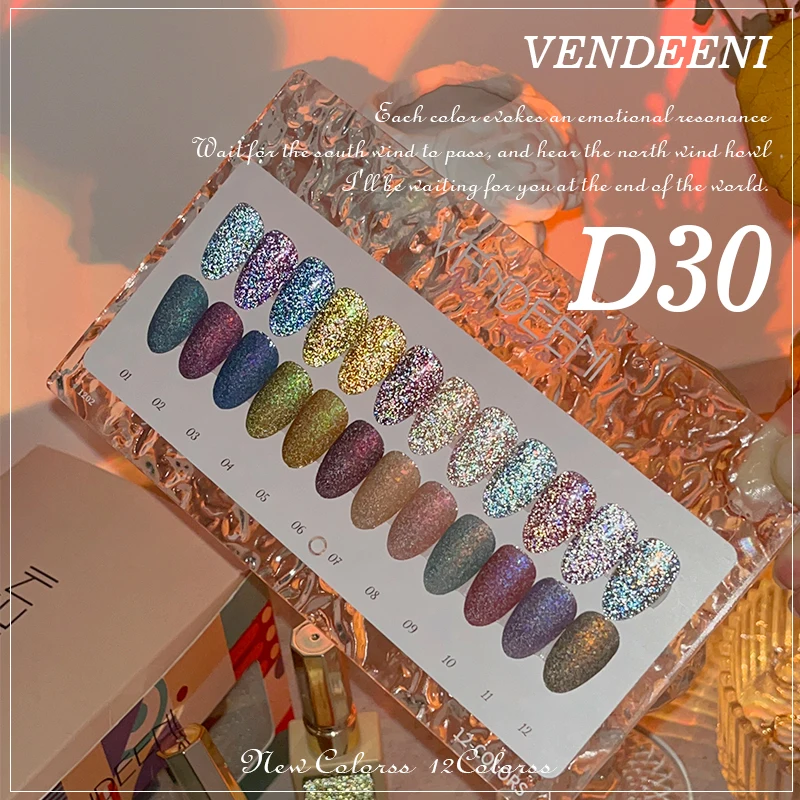 Supplier free sample long lasting OEM bottle private label gel polish wholesale reflective disco gel glitter gel set