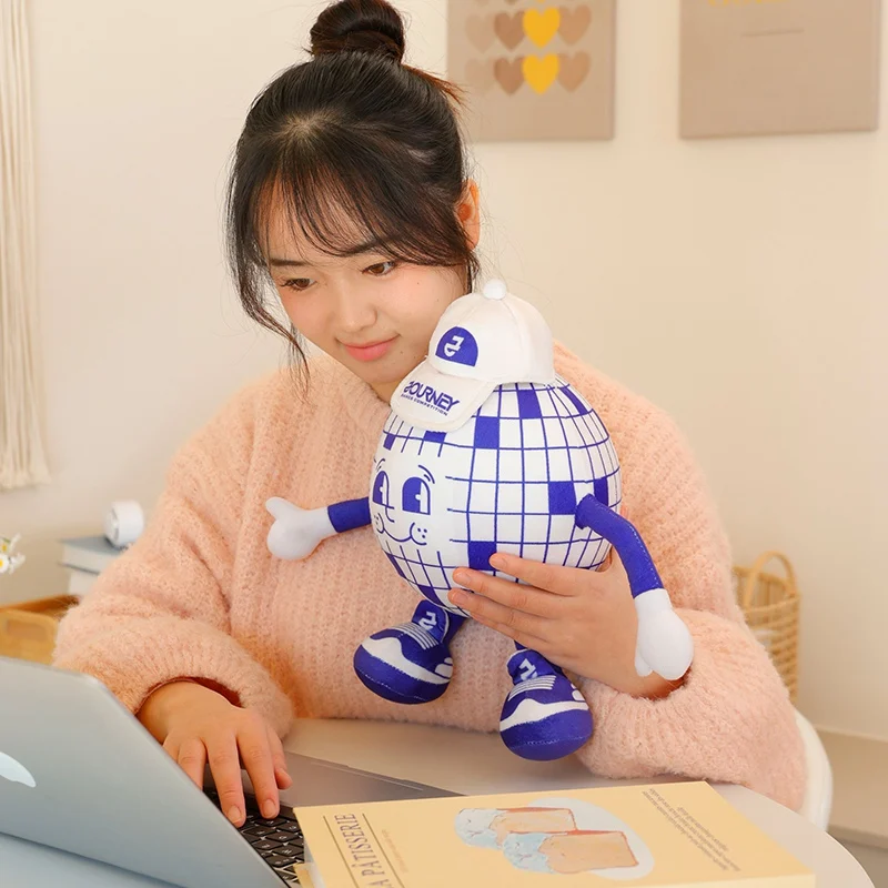 Unisex Cartoon Globe Plush Toy Pillow Soft Small Size Filled with PP Cotton for Stress Relief Birthday Decorations Wholesale