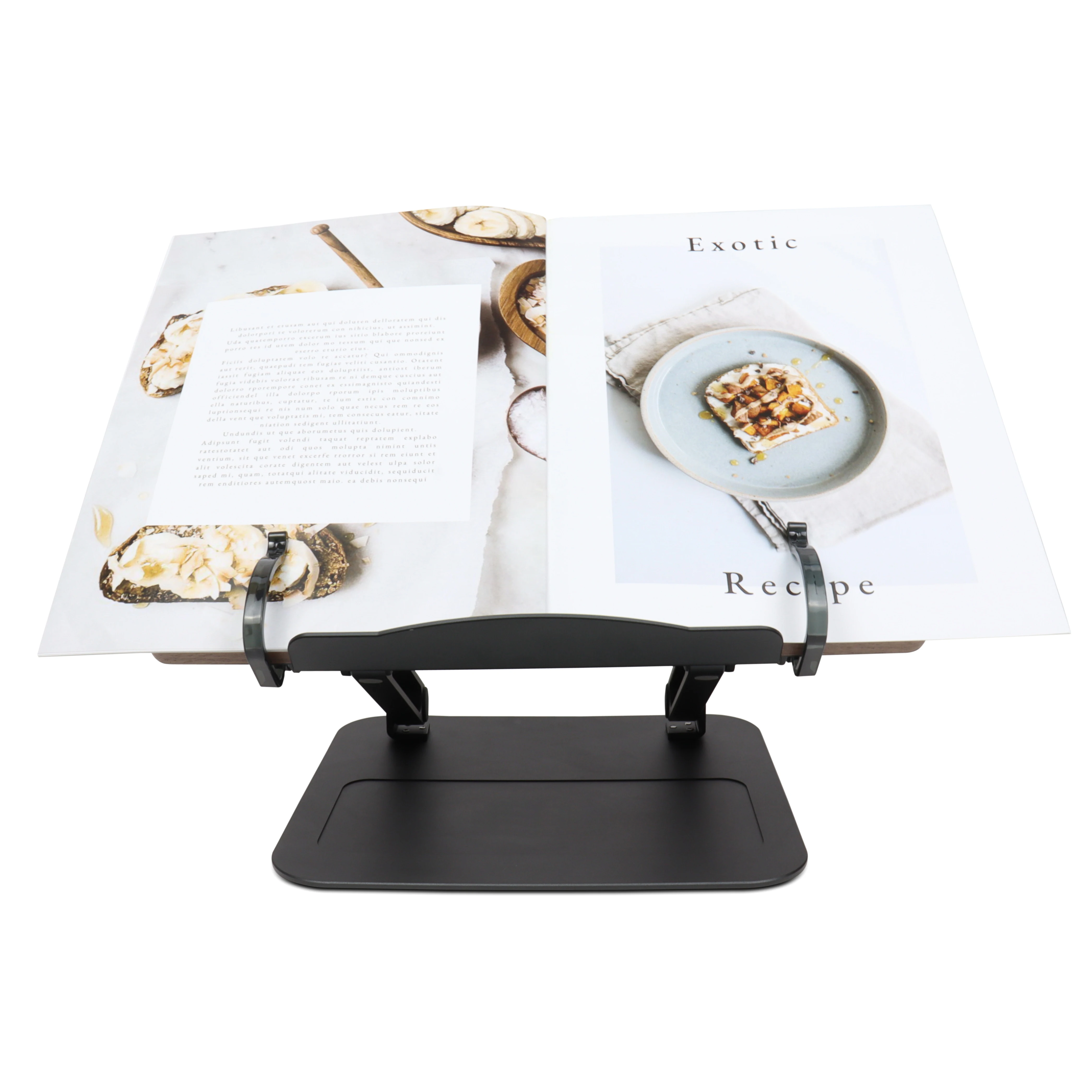 Adjustable Booker Holder Tray Page Paper Clips Cookbook Reading Desk Portable Sturdy Bookstand Bamboo Book Stand