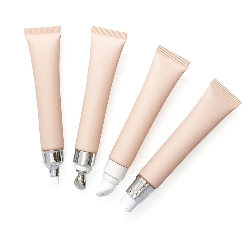 Apricot Color Frosted Lip Balm Tube 20g Matte Squeeze Cosmetic Packaging Tube 20ml Eye Cream Container With Massage Head