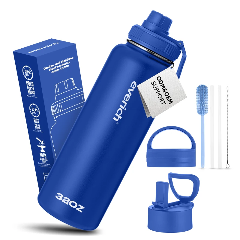 32oz New Design 18/8 Stainless Steel Double Wall Vacuum Insulated Leak Proof Water Bottles  Sweat Resistant