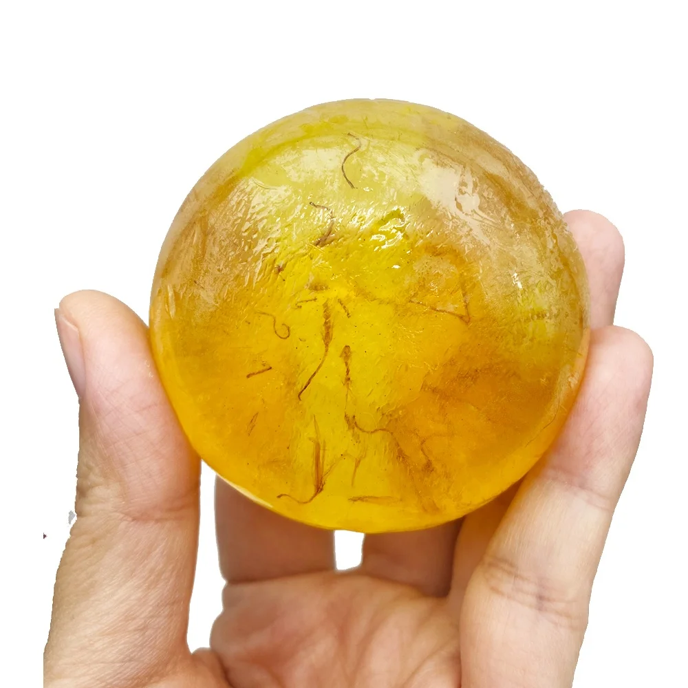 100% Natural Saffron Handmade Soaps Flower Yoni Soap Toilet Soap Round