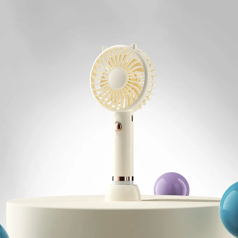 Mini Fan Daisy Portable Fan USB Rechargeable Flash Cooling Handheld Fan One Speed Pocket Ventilador with LED Night Light