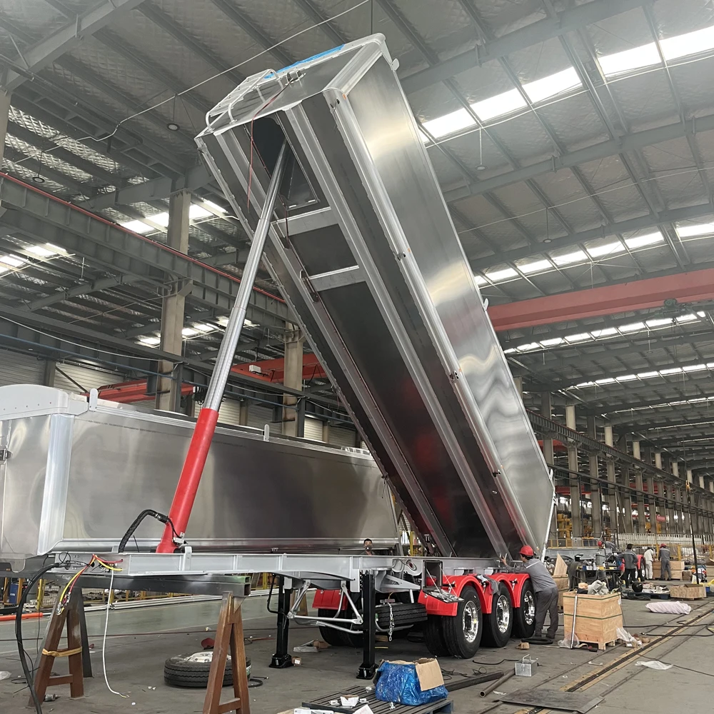 Hot sale 3 Axles Dump Semi-trailer Aluminum Alloy Tipper Semi Trailer for Farm Grain Transport