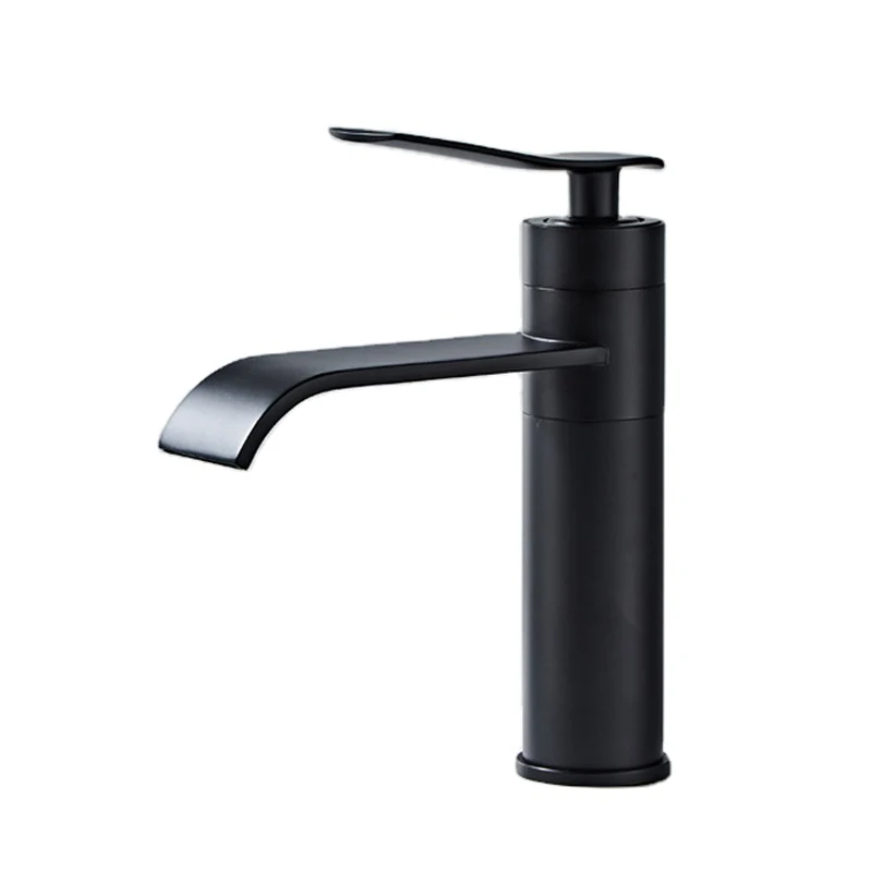 Modern Luxury Single Handle Hole Bathroom Sink Waterfall Faucet Stainless Steel Brass Deck Mounted Lavatory Sink Basin Mixer Tap