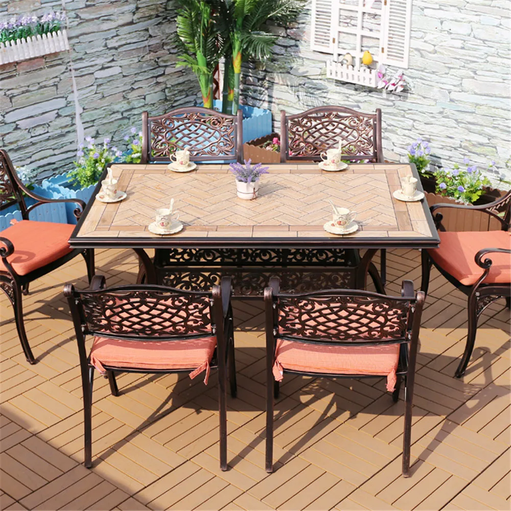 Foshan American European type outdoor anti-skid tile table aluminum die-casting frame