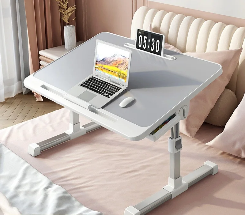Upgraded Can be Raised and Lowered Small Bed Desk Computer Desk Student Dormitory Study Table with Drawer KC-T0905C