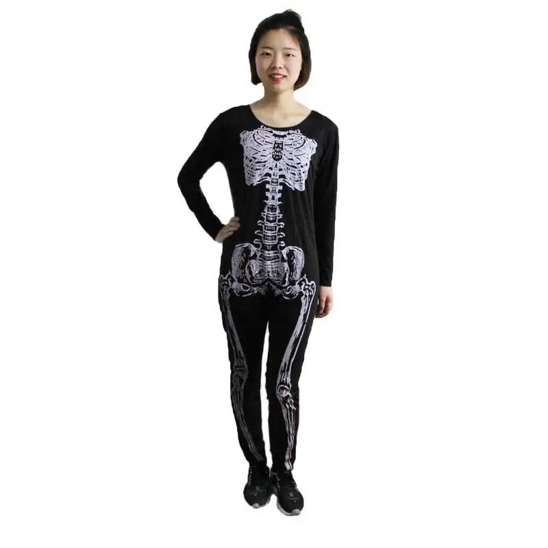 New Fashion adult Halloween Carnival sexy girls party dress Cosplay black skeleton party costume for women