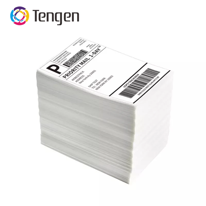 Factory Price 4x6 500 Fanfold Thermal Printer Labels Shipping Address Label Adhesives Waybill Stickers 80x60mm